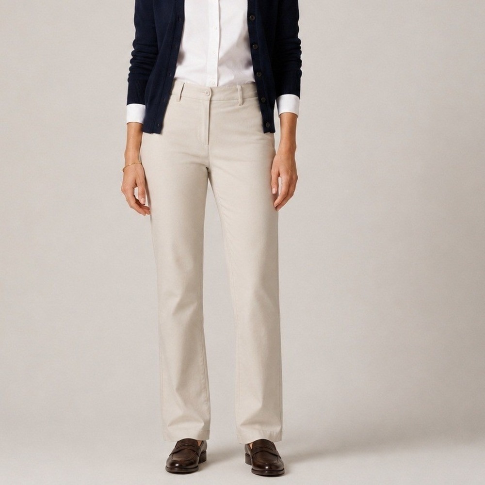 Talbots Chino Pants Womens 16 Beige Stretch Cotton Straight Leg Career‎ Classic